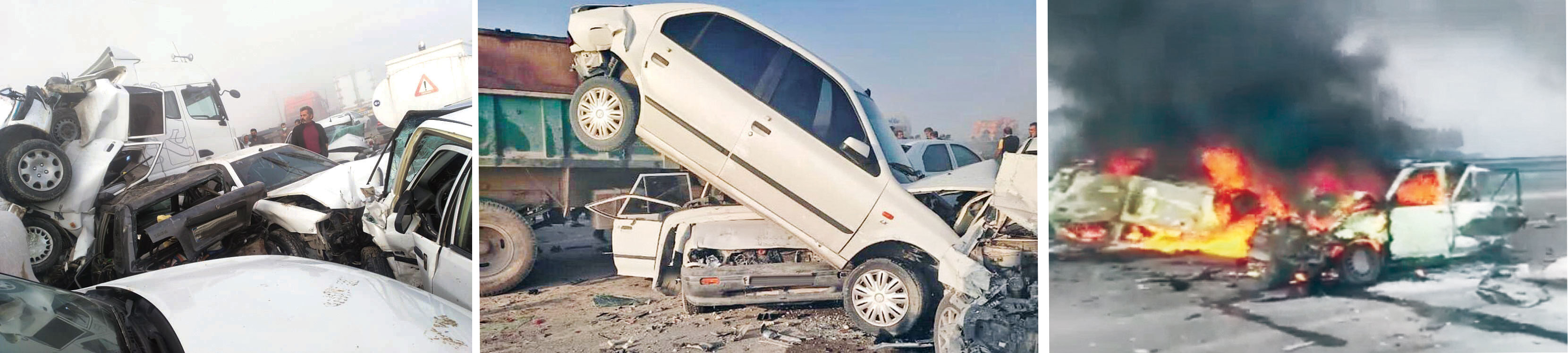 برخورد 50خودرو در جاده بهبهان- رامهرمز حادثه عجیب و در عین حال تلخی را رقم زد و جان 5نفر را گرفت