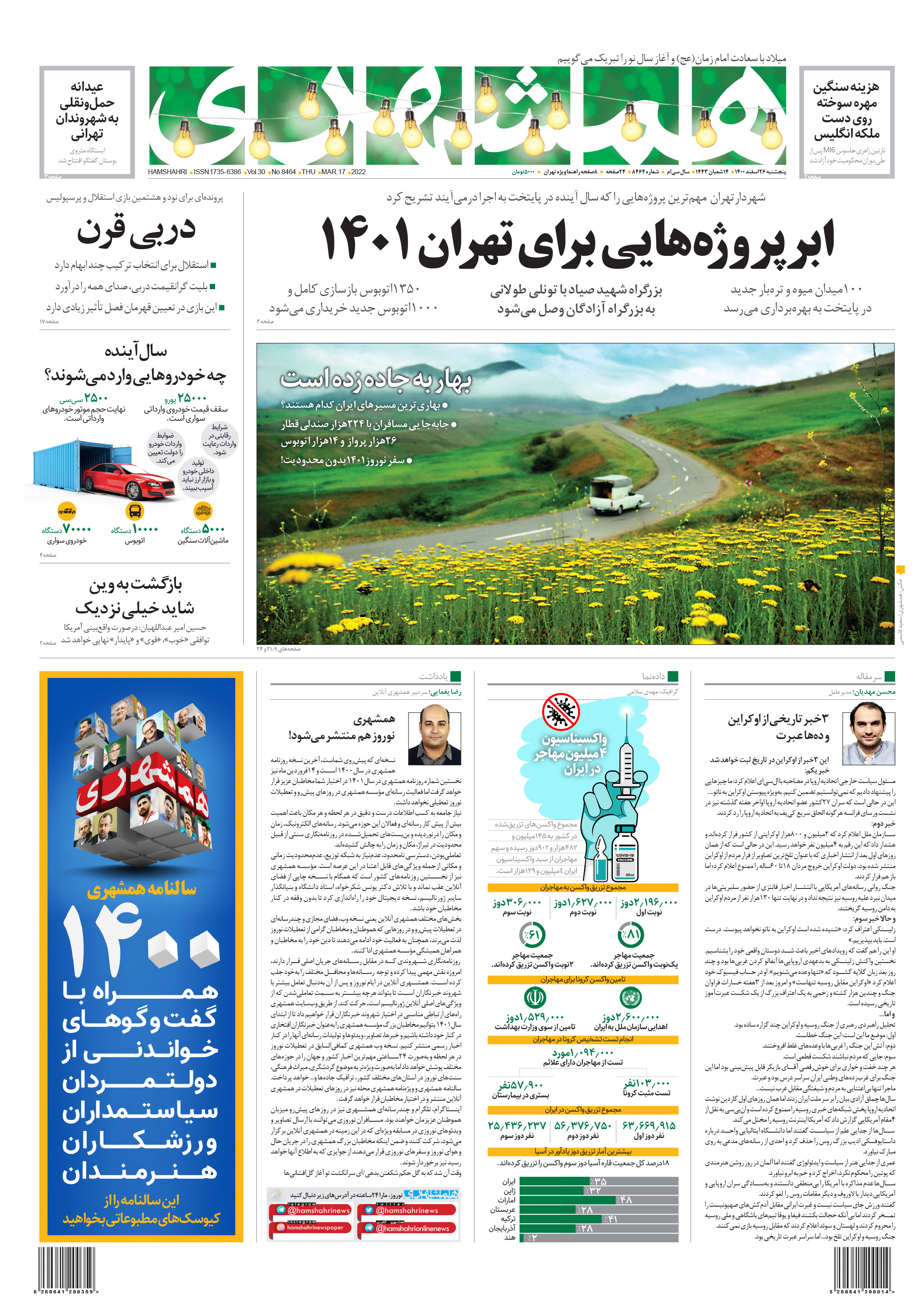 پنج‌شنبه 26 اسفند 1400