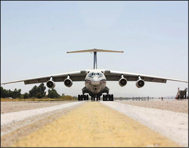 انتقال تجهیزات ‌آتش‌نشانی با هواپیمای ایلوشین