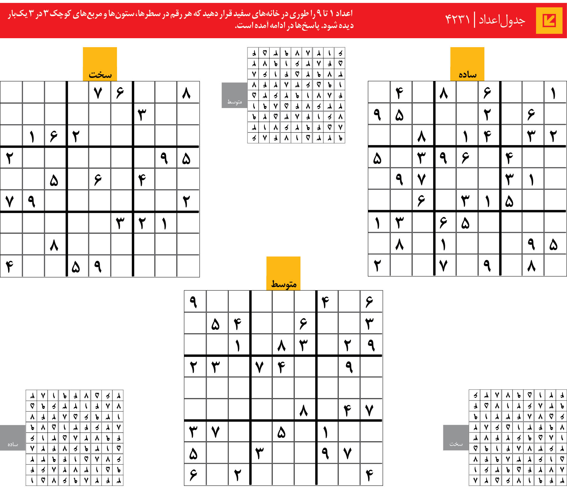 جدول‌اعداد | 4231