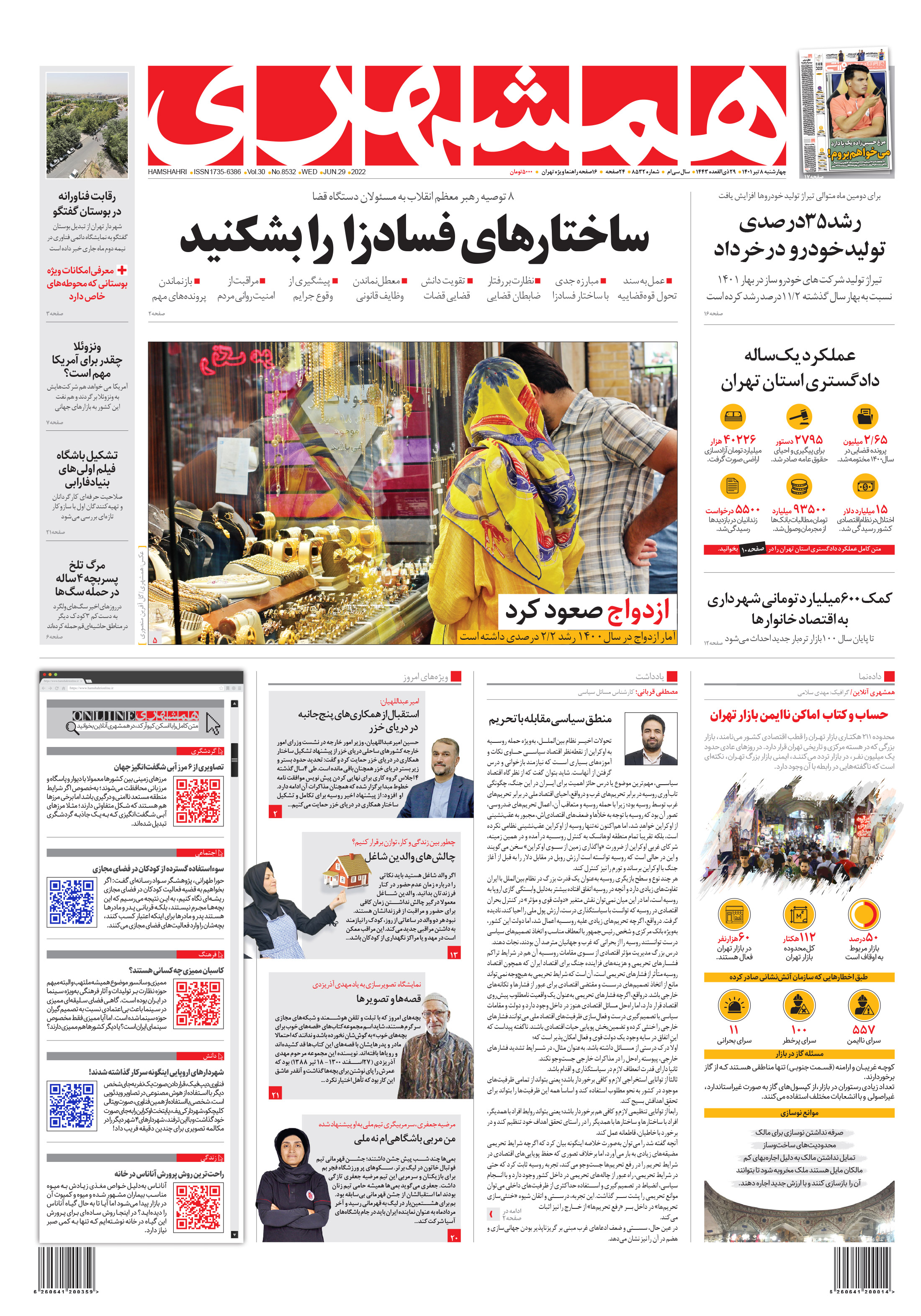 چهارشنبه 8 تیر 1401