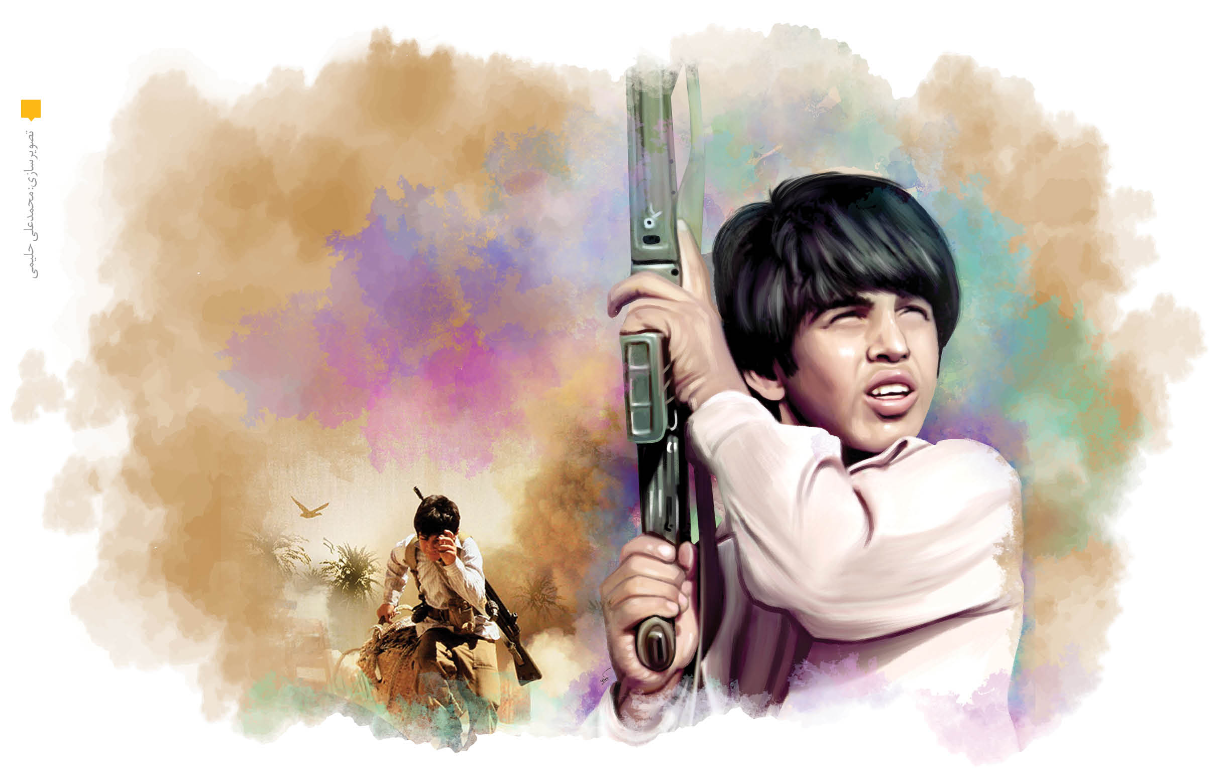 بهنام 13ساله؛ ابرقهرمان کوچک جنگ