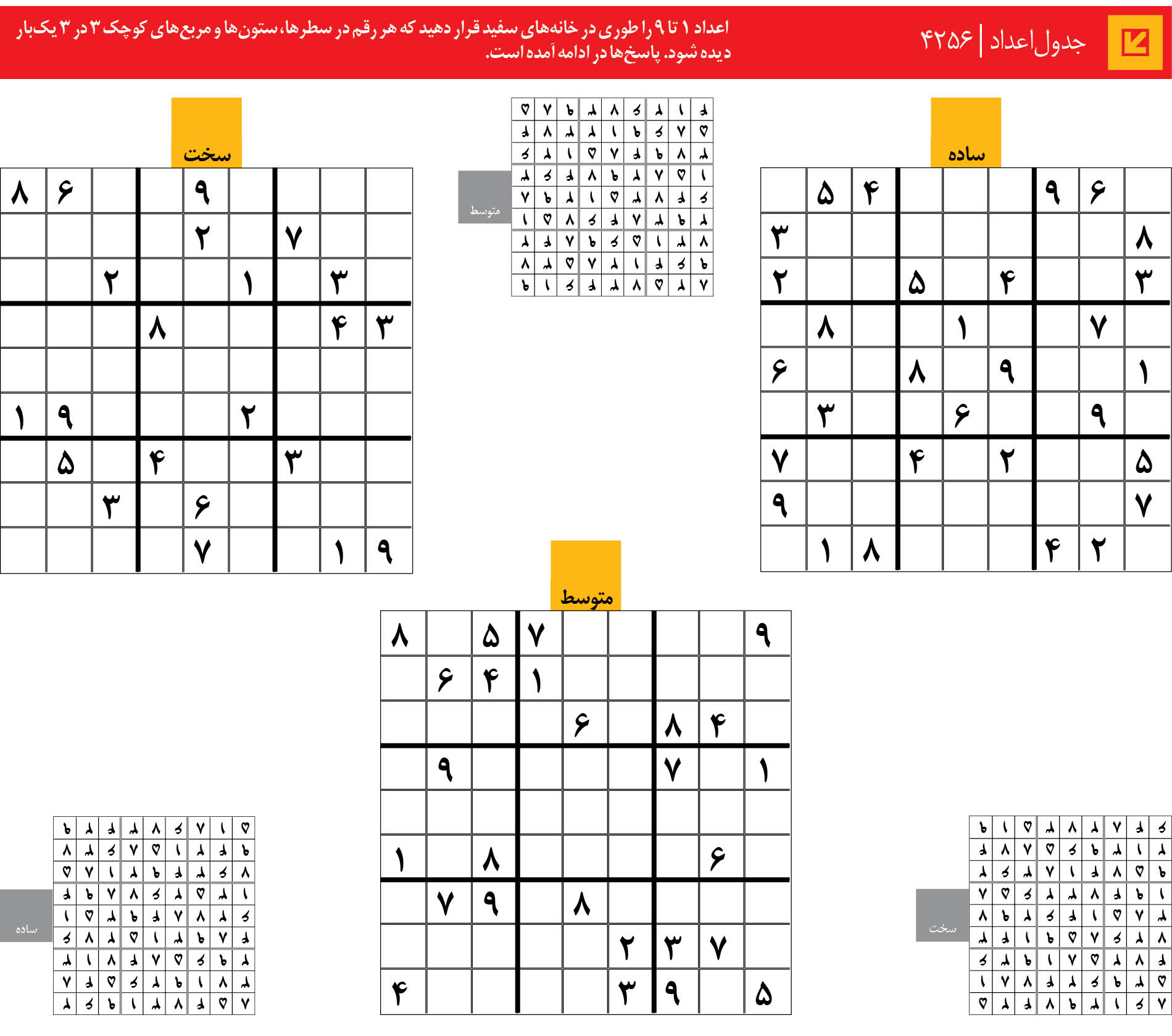 جدول‌اعداد | 4256