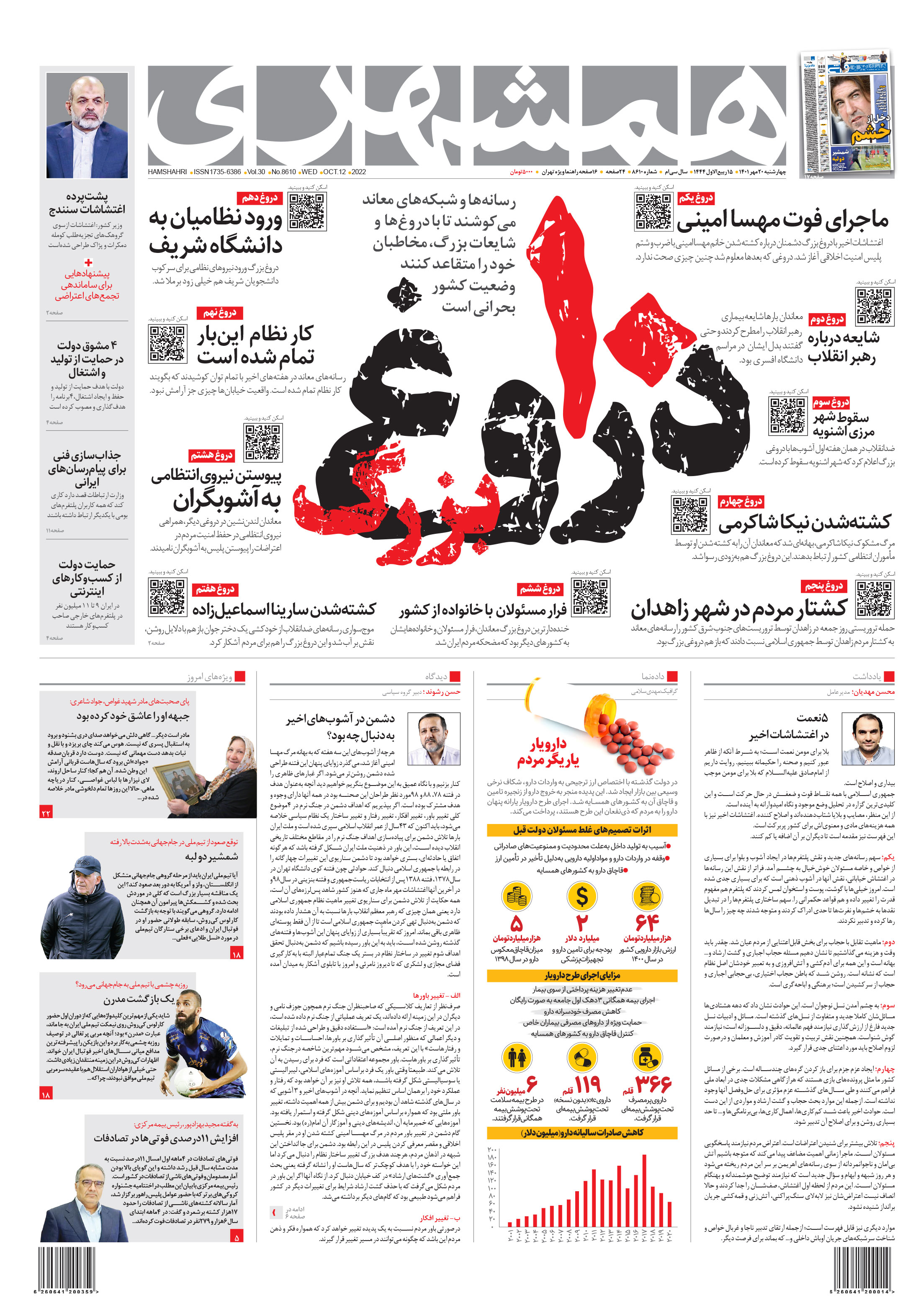 چهارشنبه 20 مهر 1401