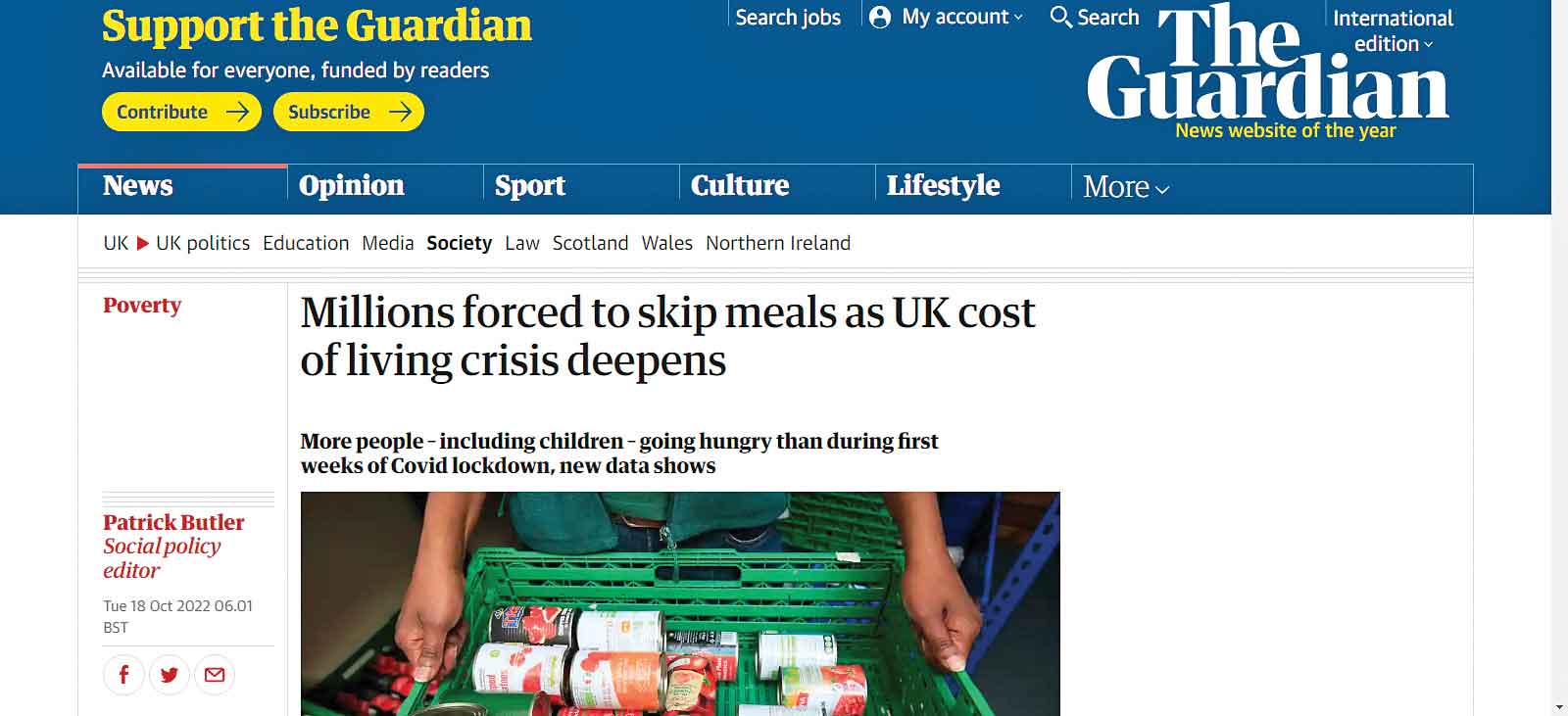 نا امنی غذایی در انگلیس