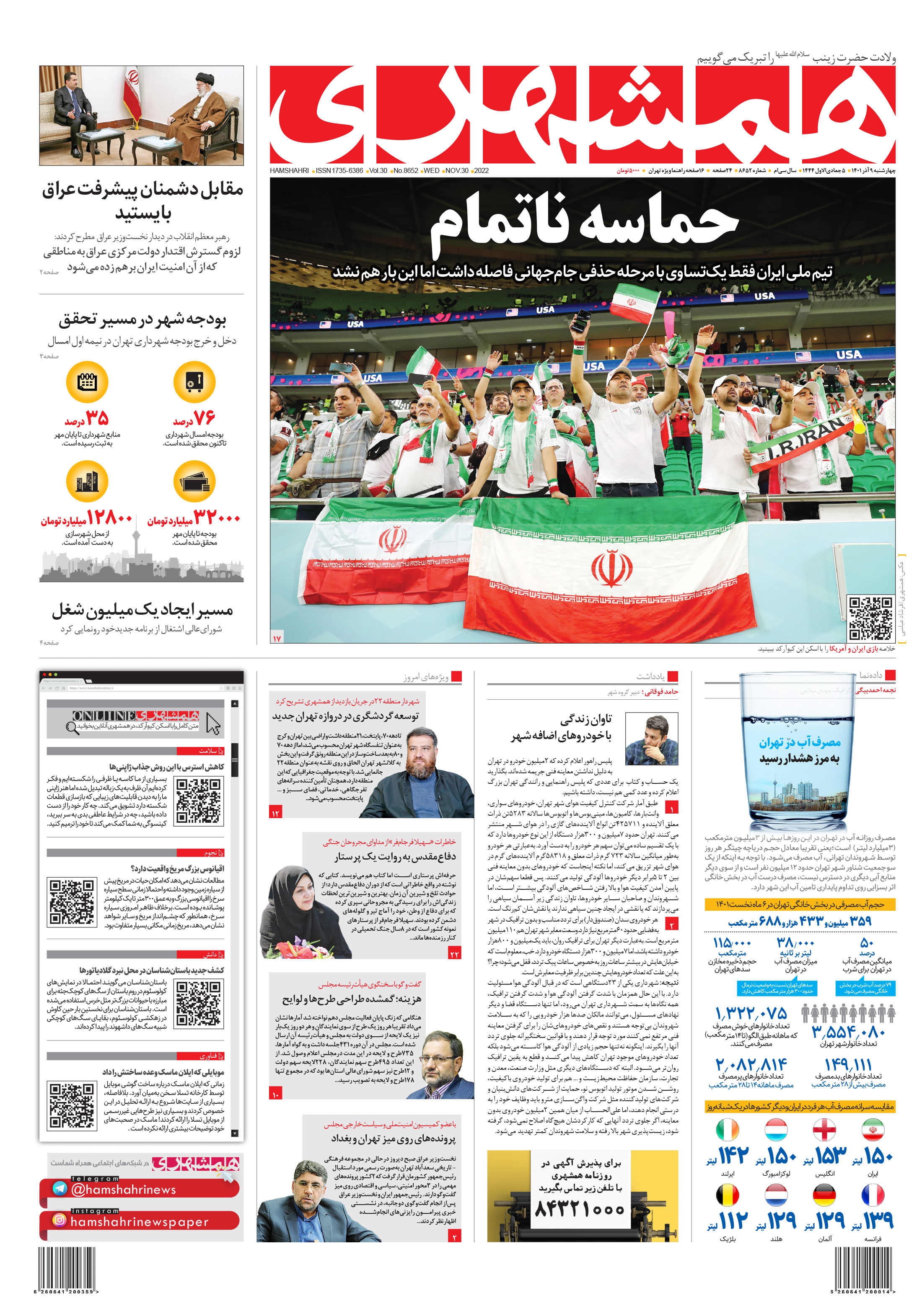 چهارشنبه 9 آذر 1401