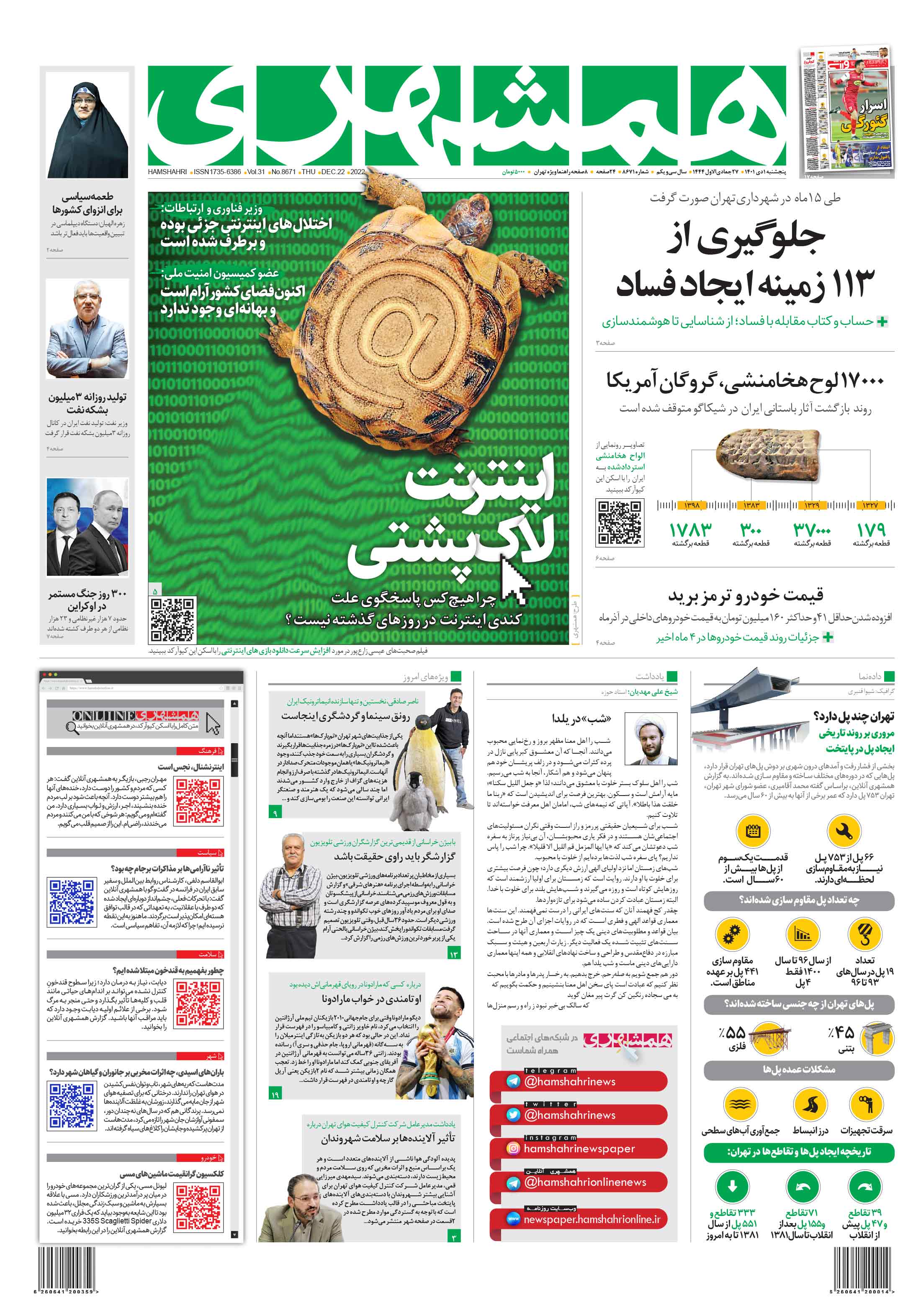 پنج‌شنبه 1 دی 1401