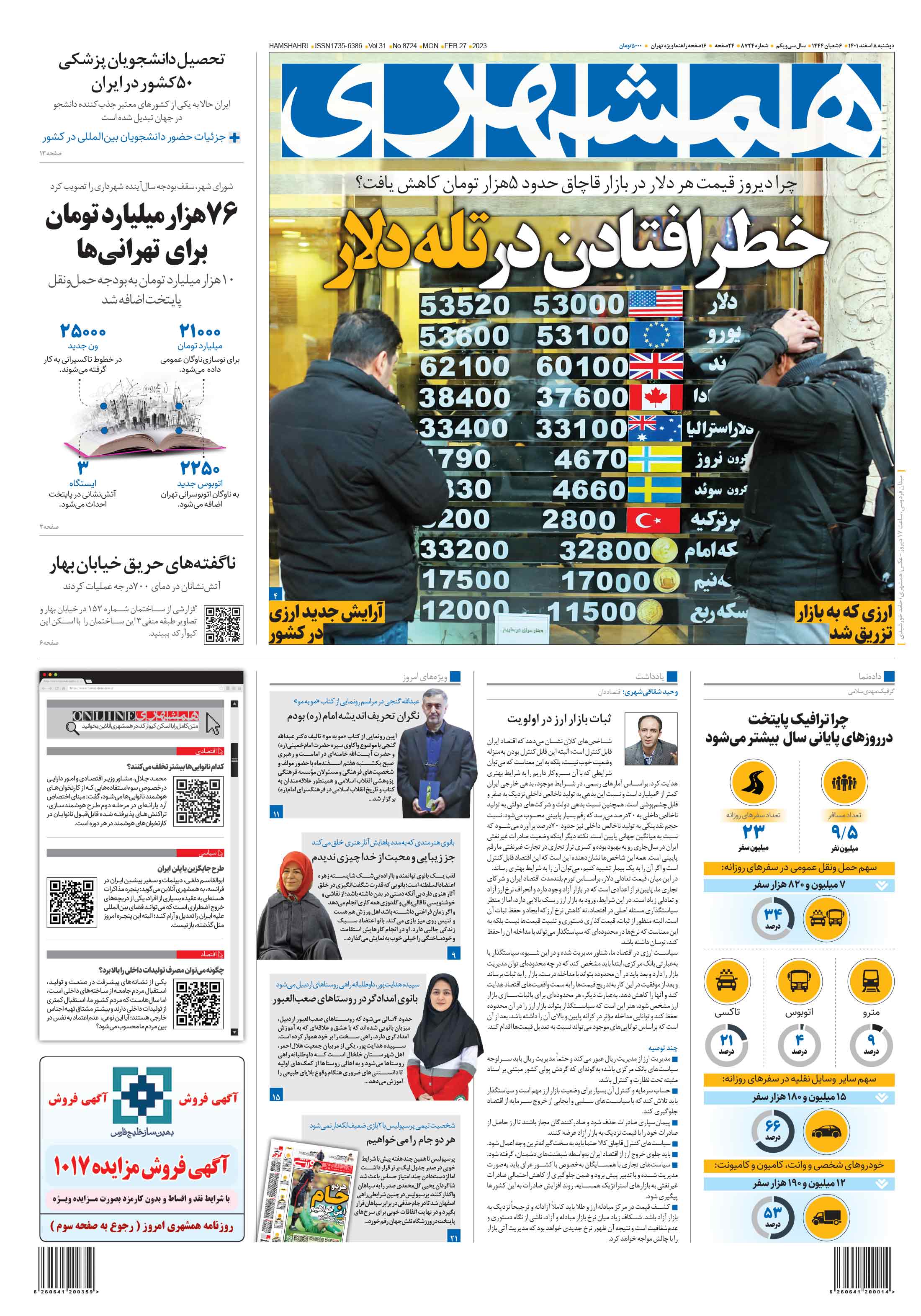 دوشنبه 8 اسفند 1401