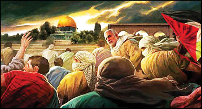 رونمایی از تابلوی «شهید قدس»