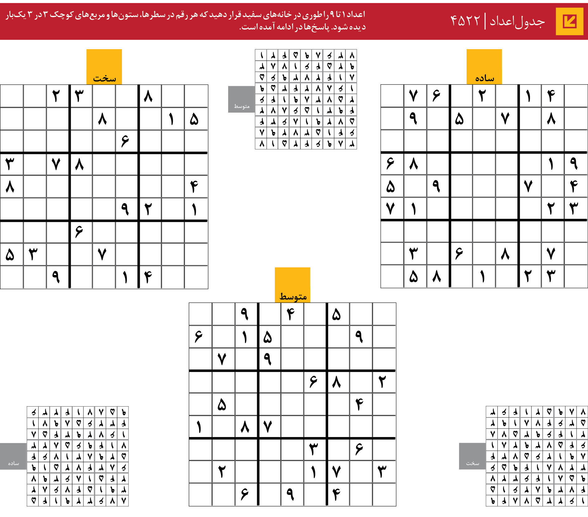 جدول‌اعداد | 4522