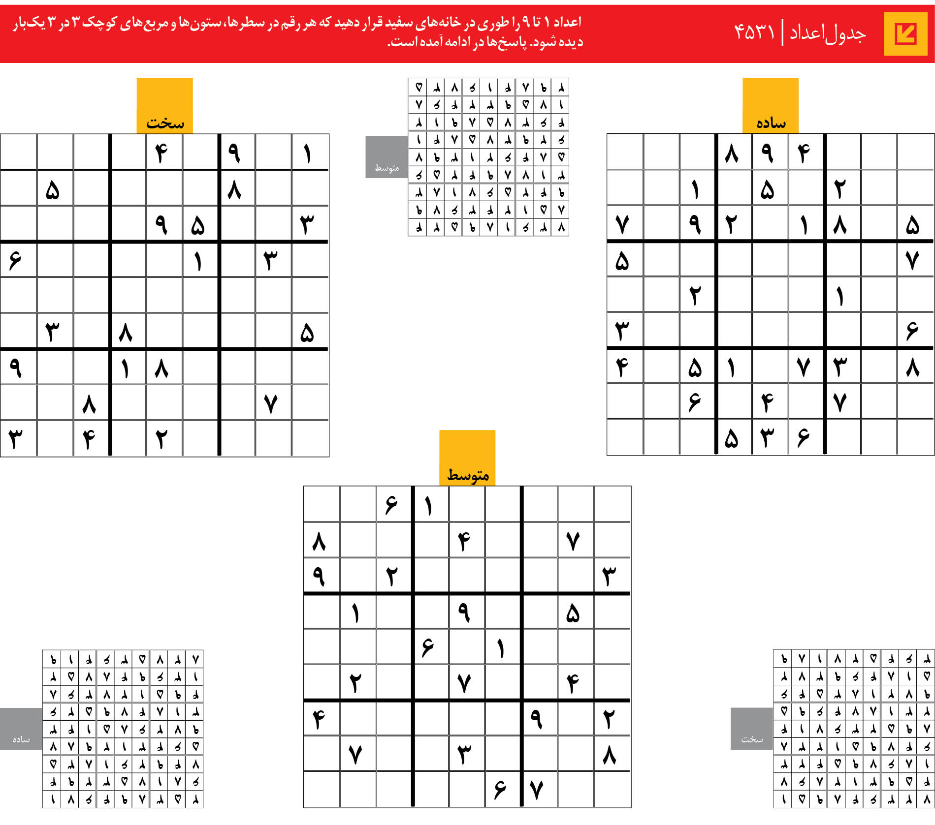 جدول‌اعداد | 4531