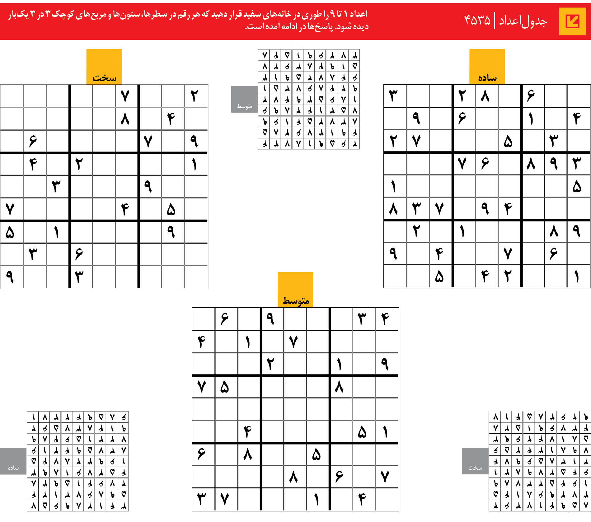 جدول‌اعداد | 4535