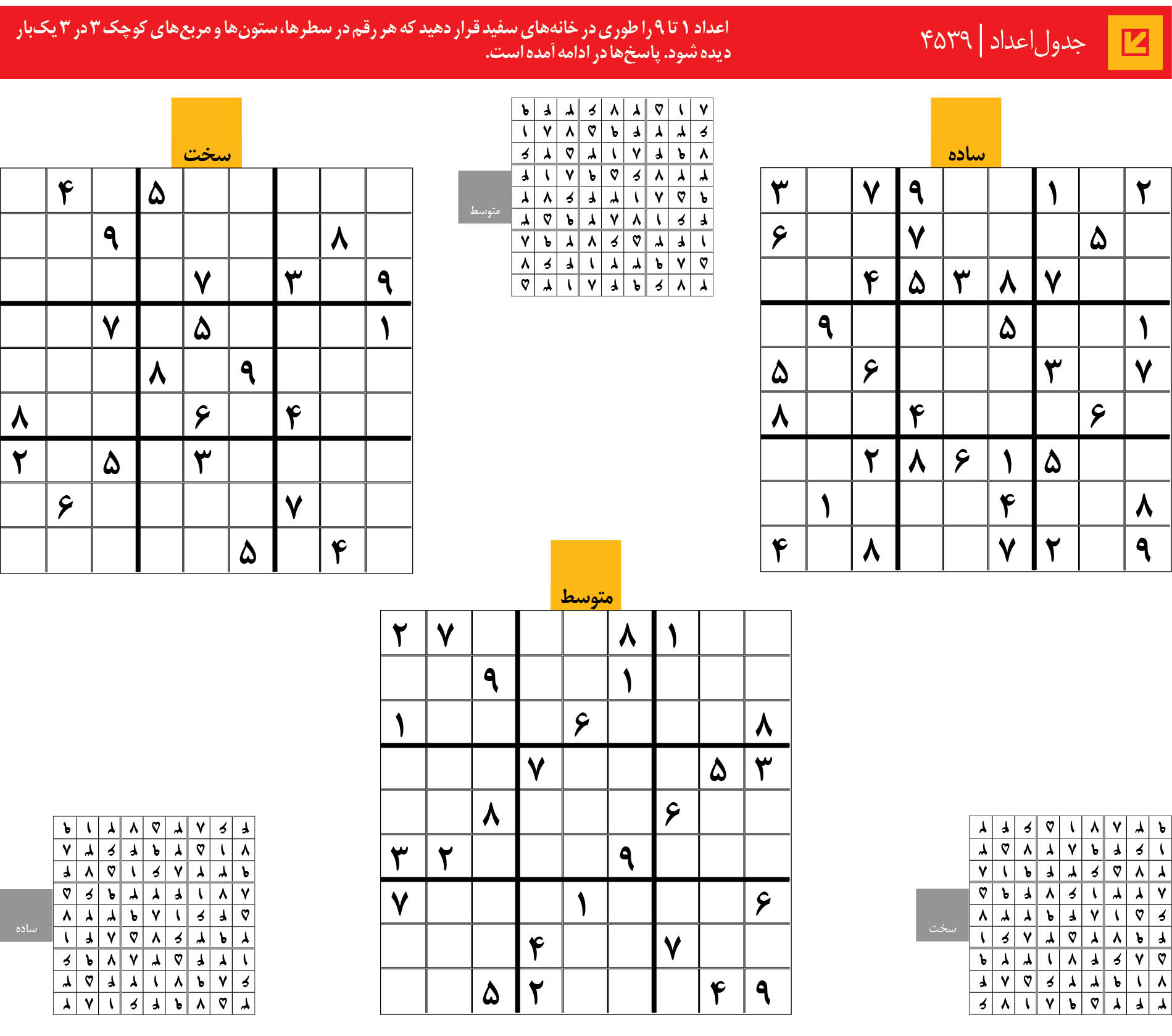 جدول‌اعداد | 4539