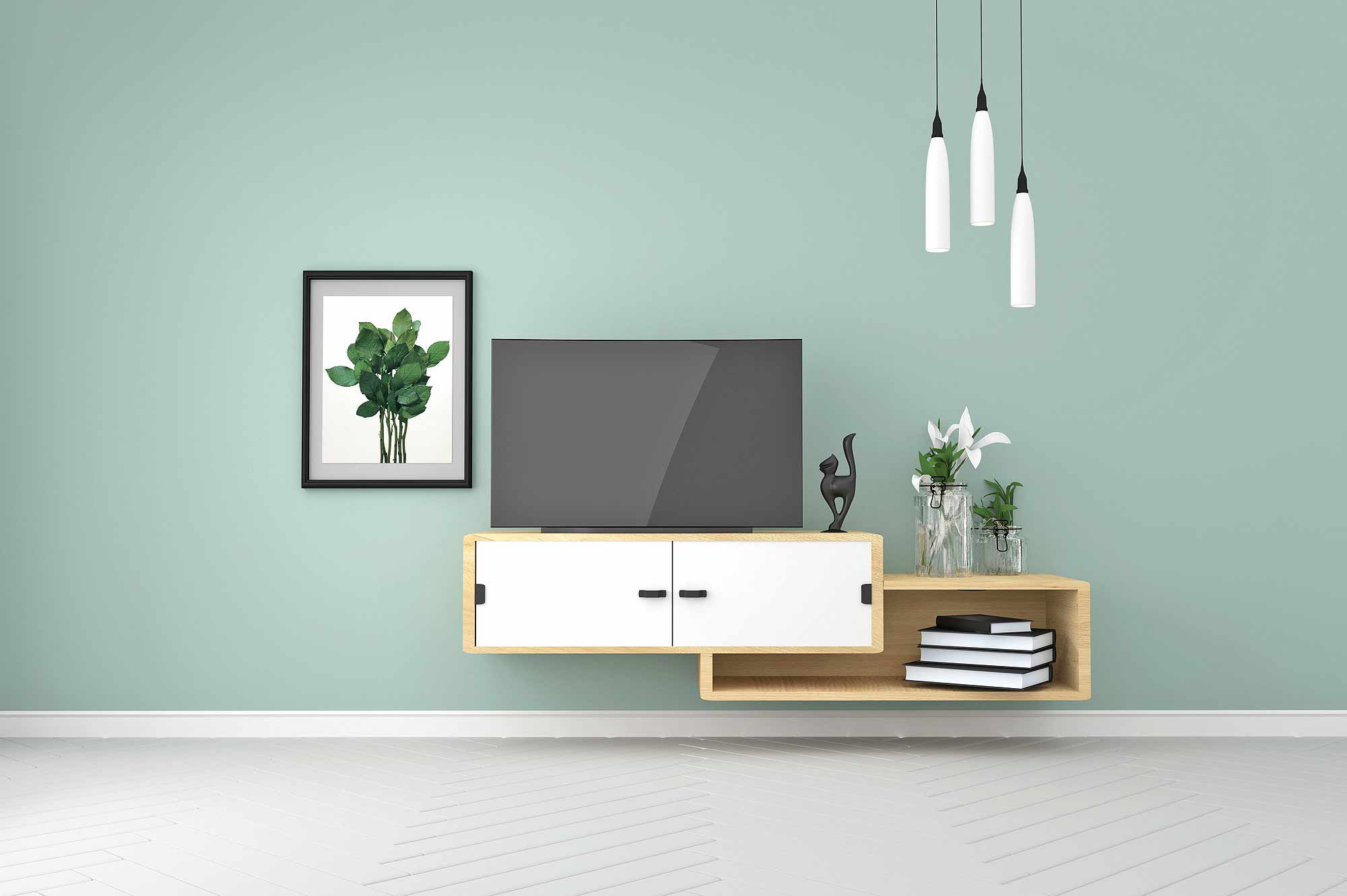 قوانین رنگ دیوار پشت تلویزیون