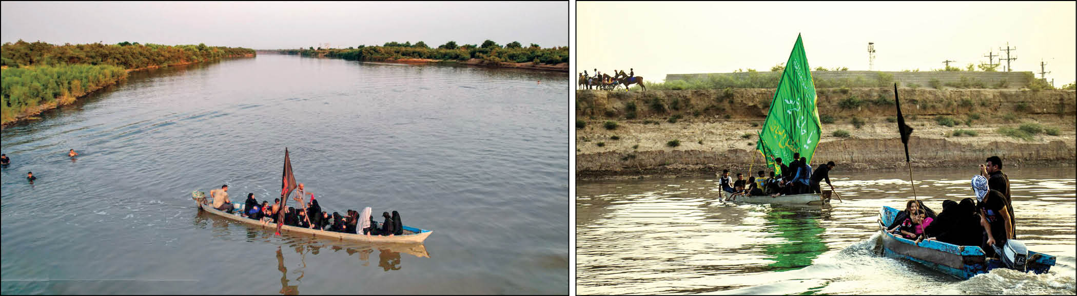 گذر زائران اربعین حسینی از رودخانه دز