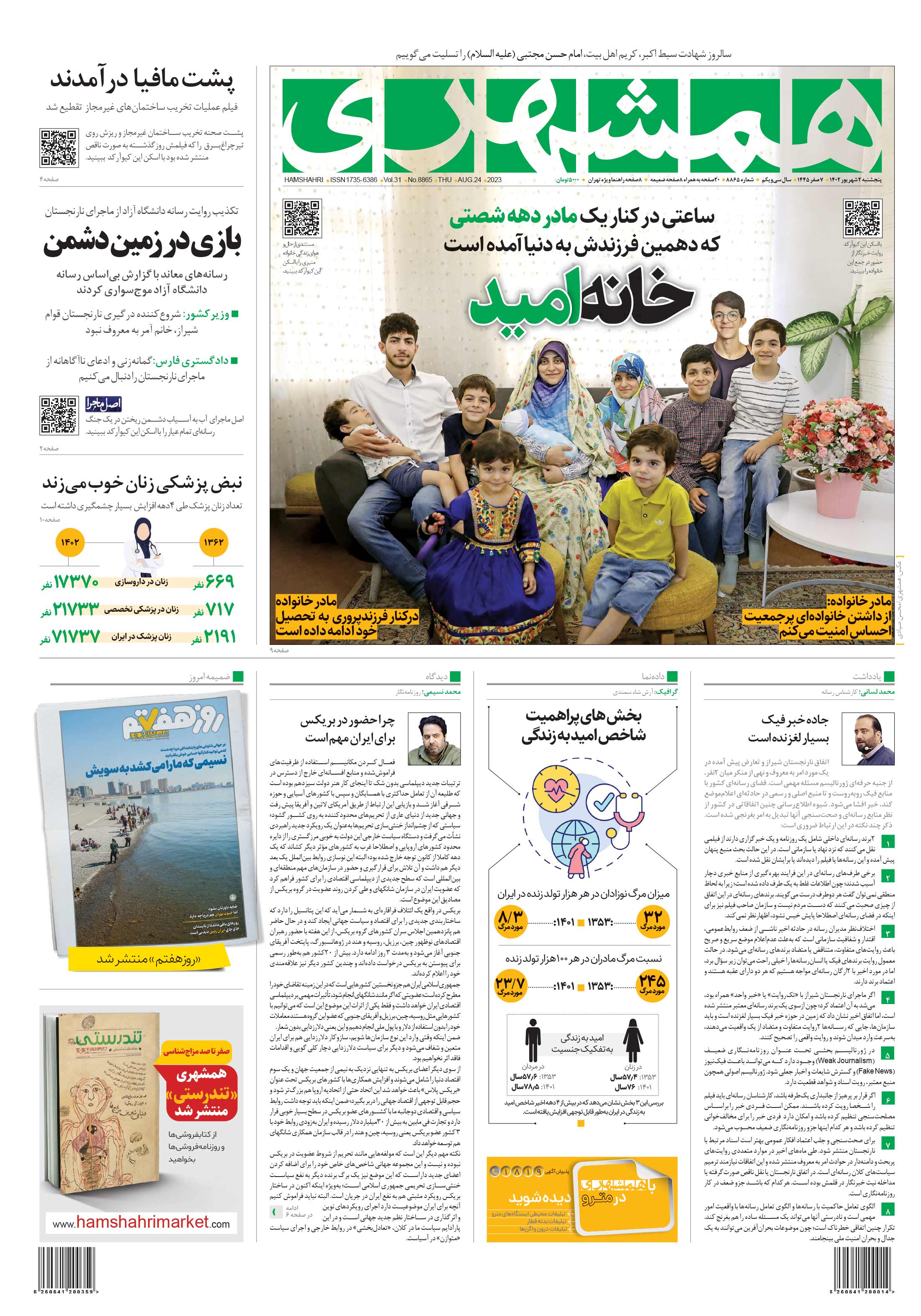 پنج‌شنبه 2 شهریور 1402