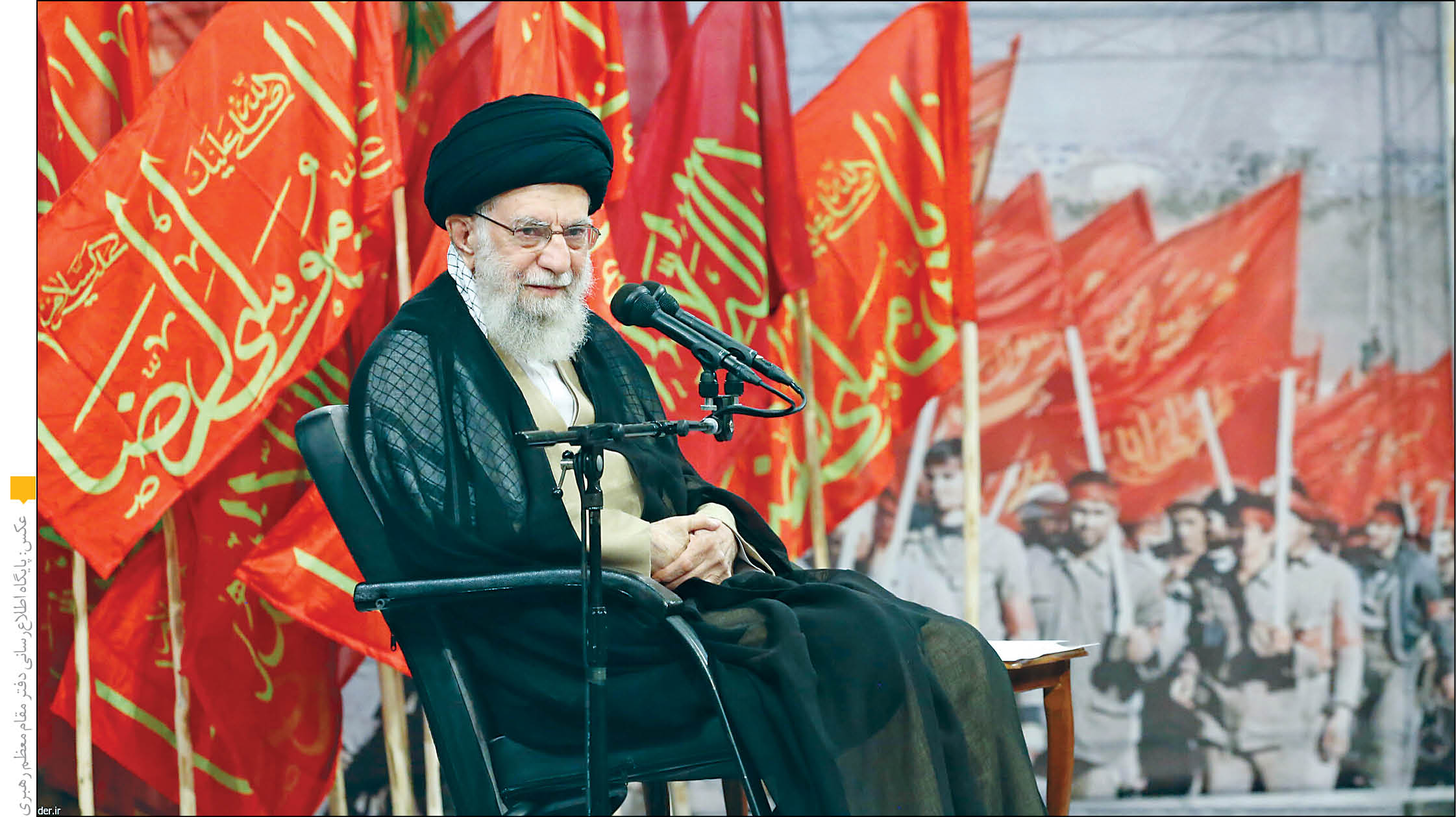 رهبر معظم انقلاب در دیدار هزاران نفر از طلایه‌داران و فعالان حوزه‌های مختلف دفاع‌مقدس تشریح کردند