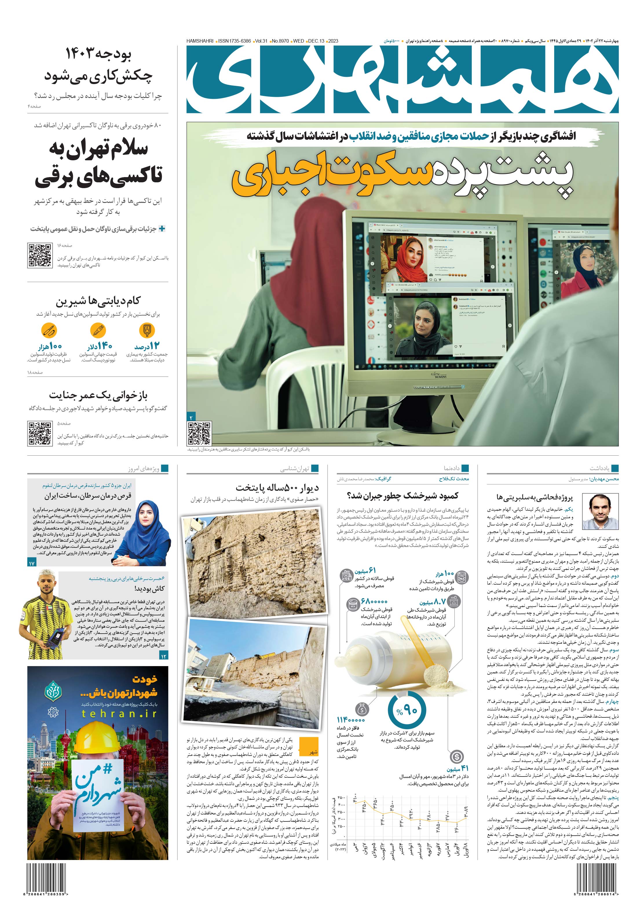 چهارشنبه 22 آذر 1402