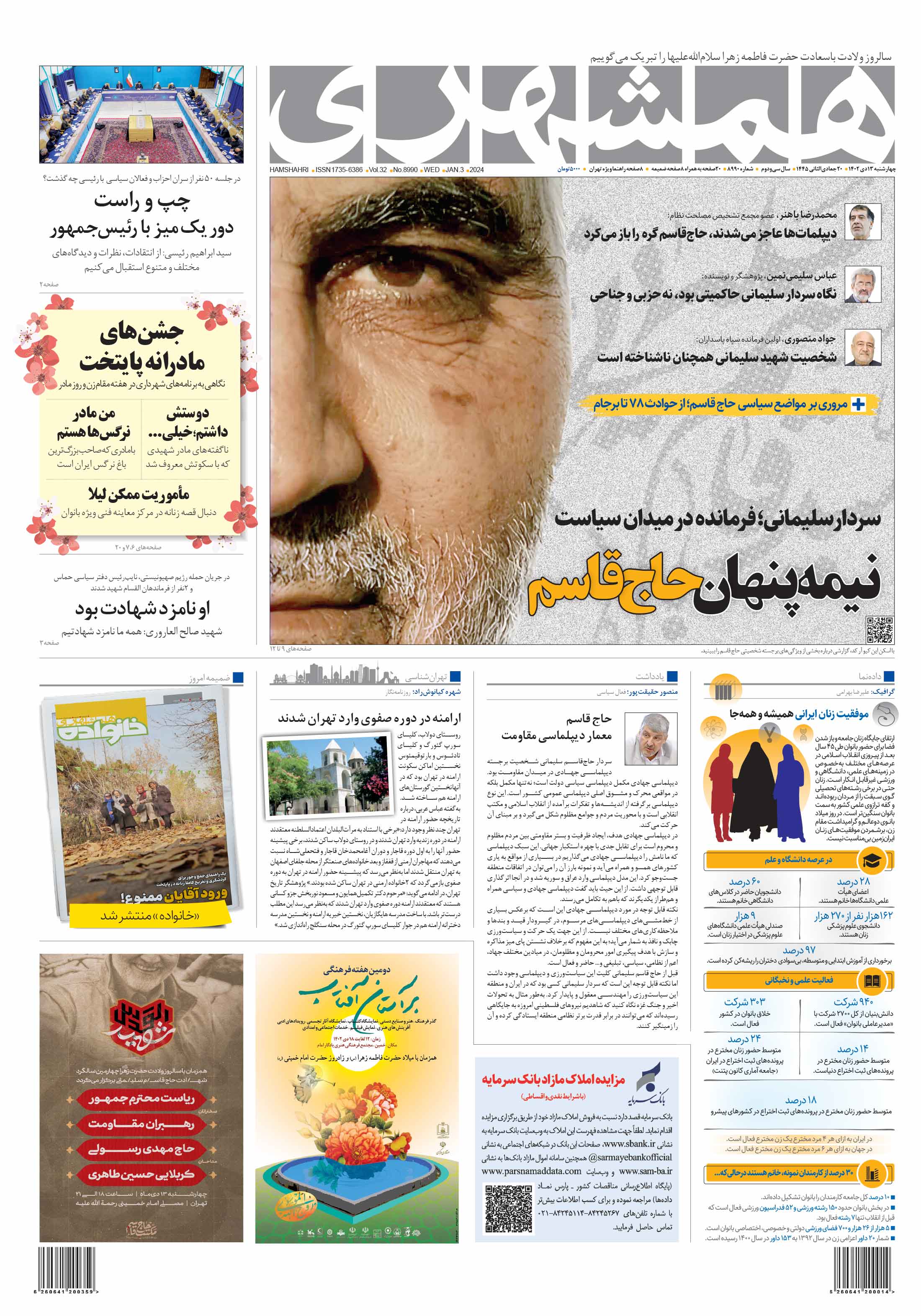 چهارشنبه 13 دی 1402