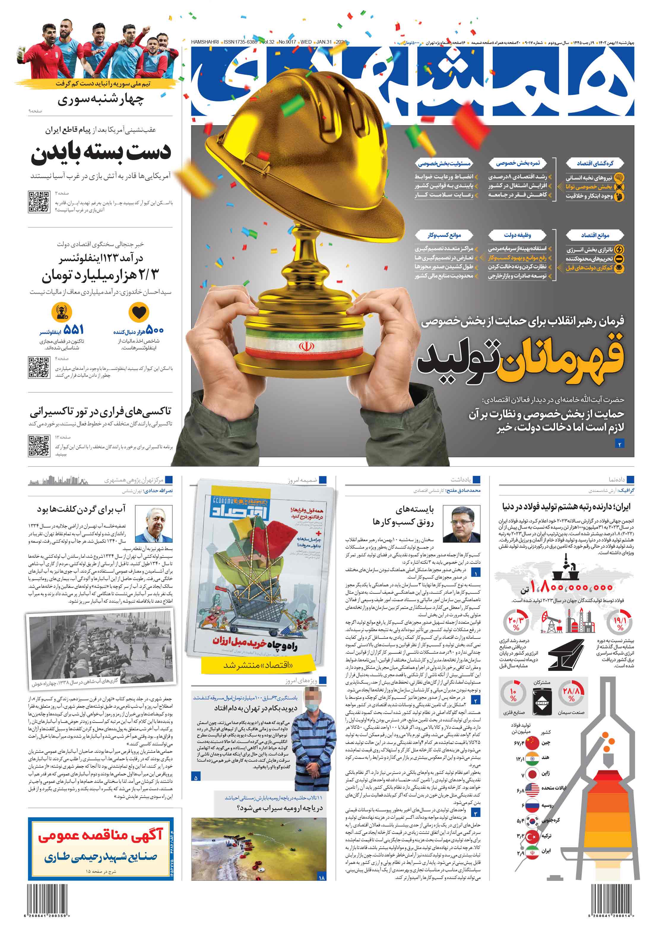 چهارشنبه 11 بهمن 1402