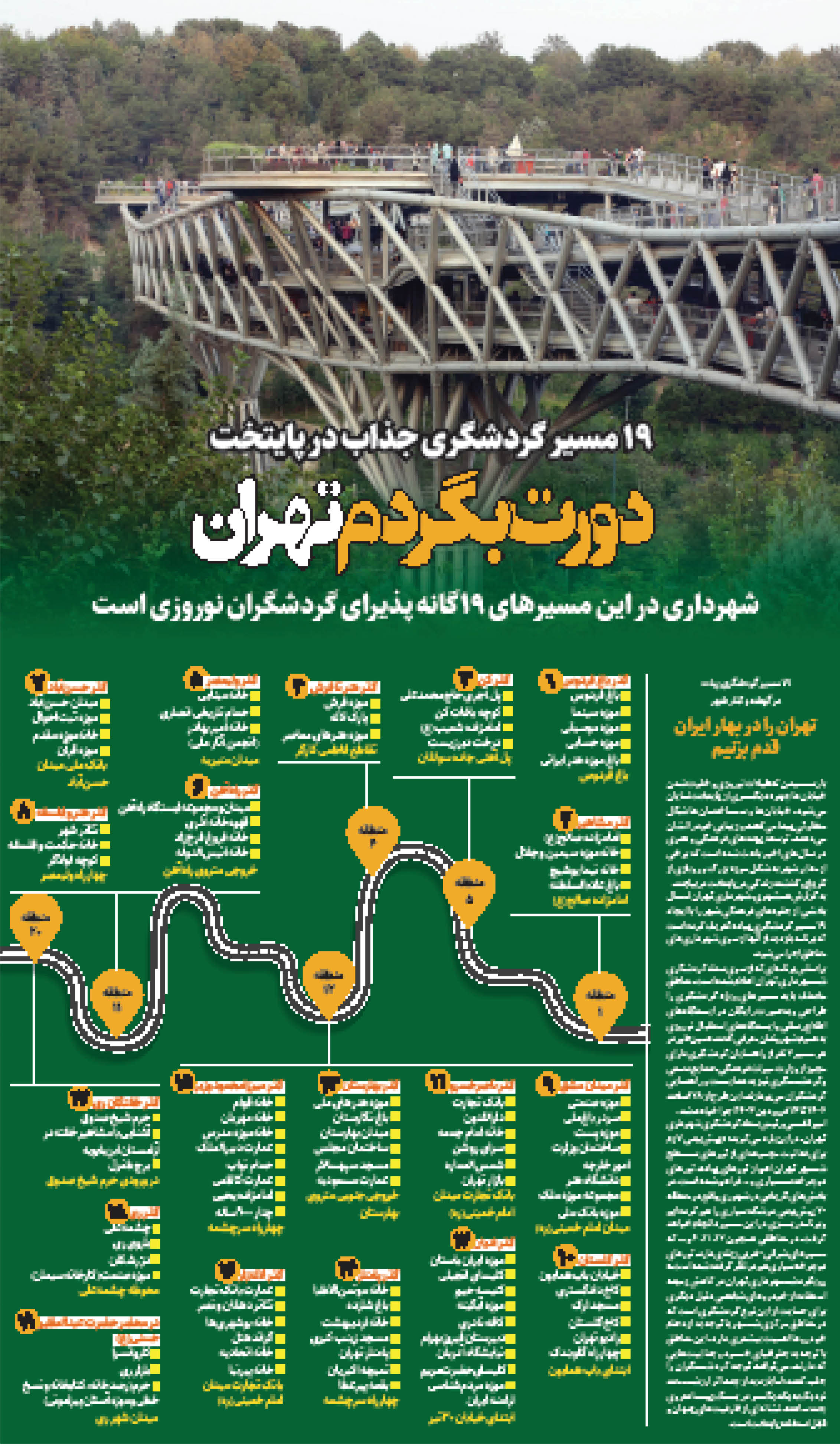 19 مسیر گردشگری جذاب در پایتخت