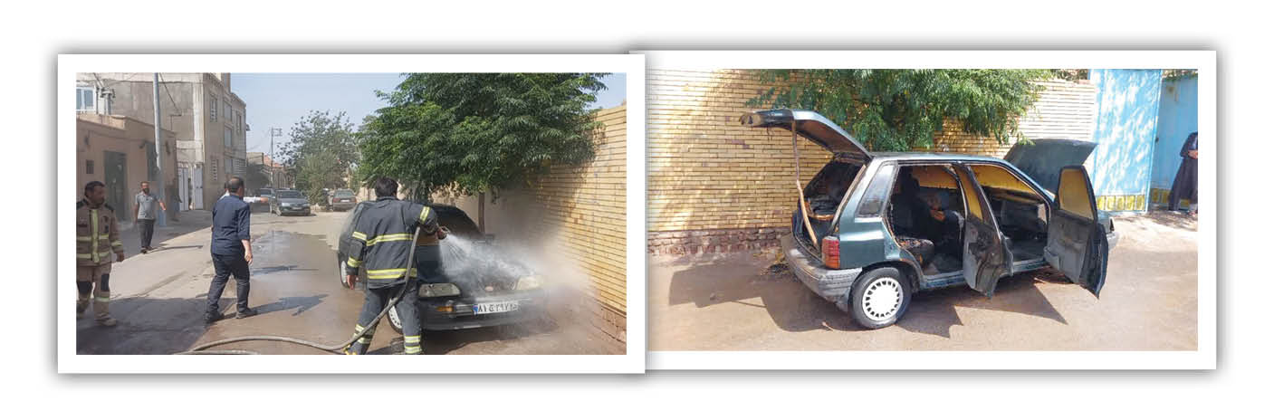 موبایل خودروی پراید را به آتش کشید