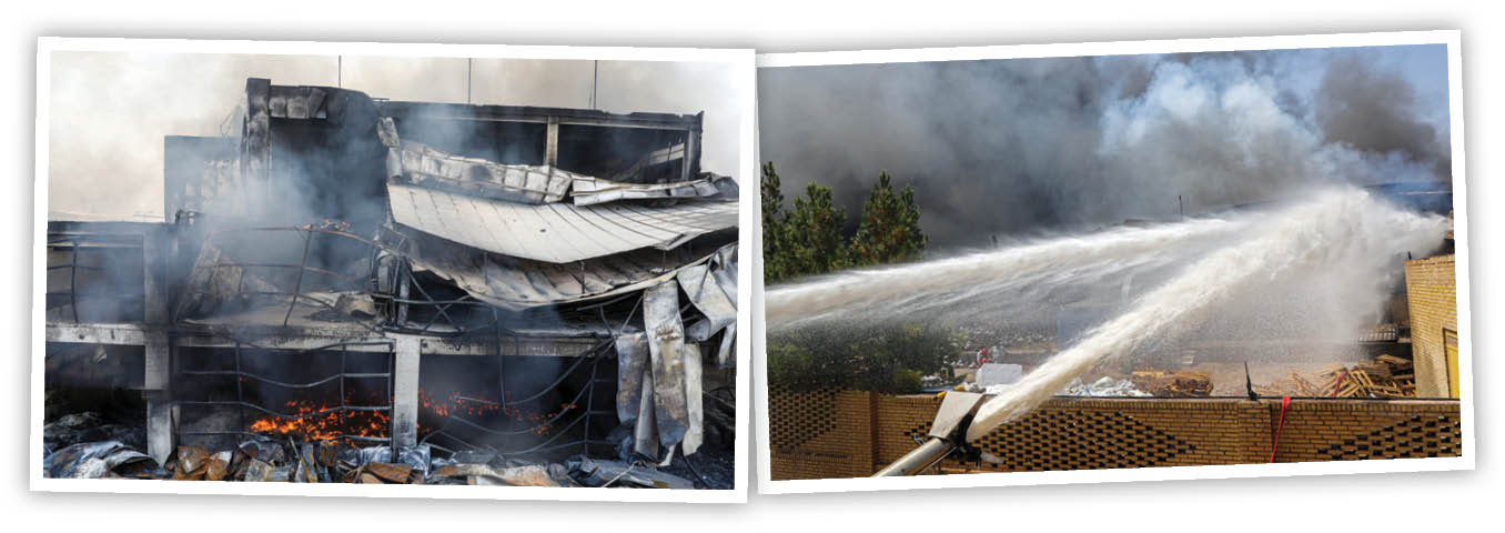 آتش‌سوزی گسترده در کارخانه نخ