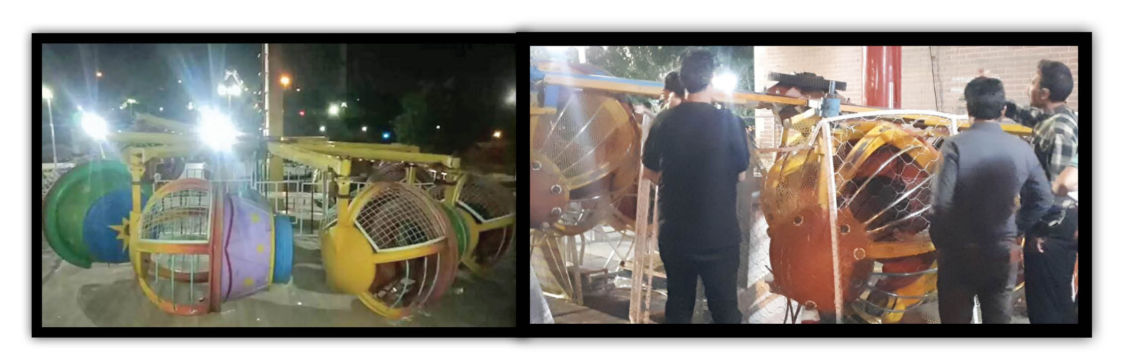 سقوط چرخ و فلک شهربازی تربت حیدریه 7مصدوم برجا گذاشت