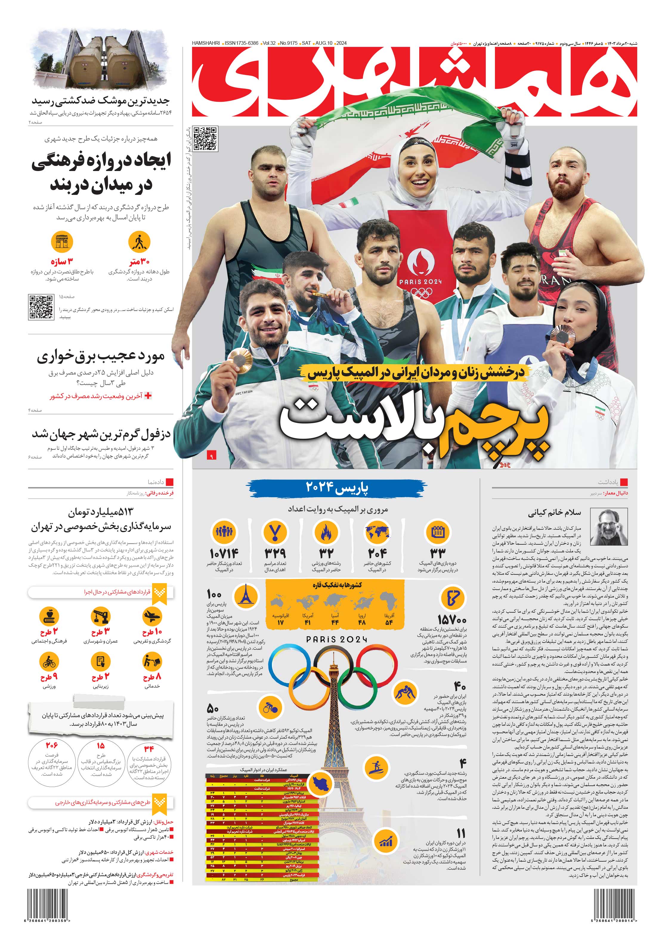 شنبه 20 مرداد 1403