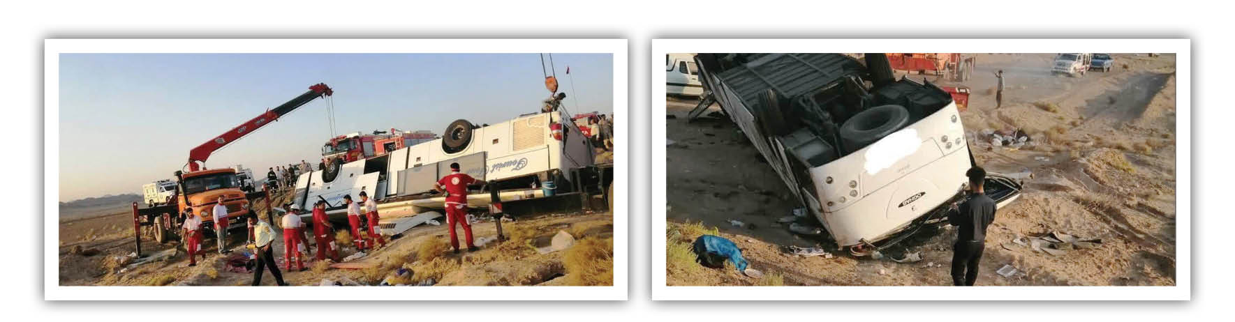 واژگونی اتوبوس زائران در یزد جان 10نفر را گرفت