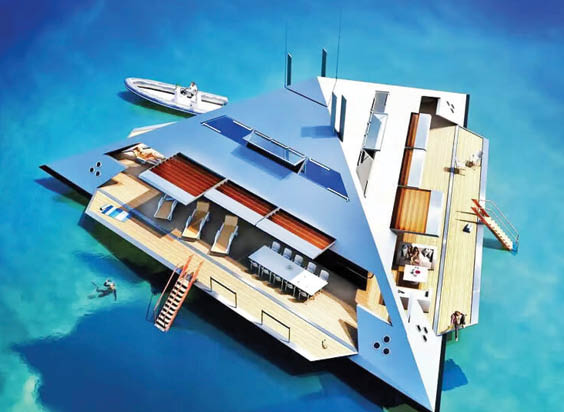 قایق عجیب هرمی چهاربعدی