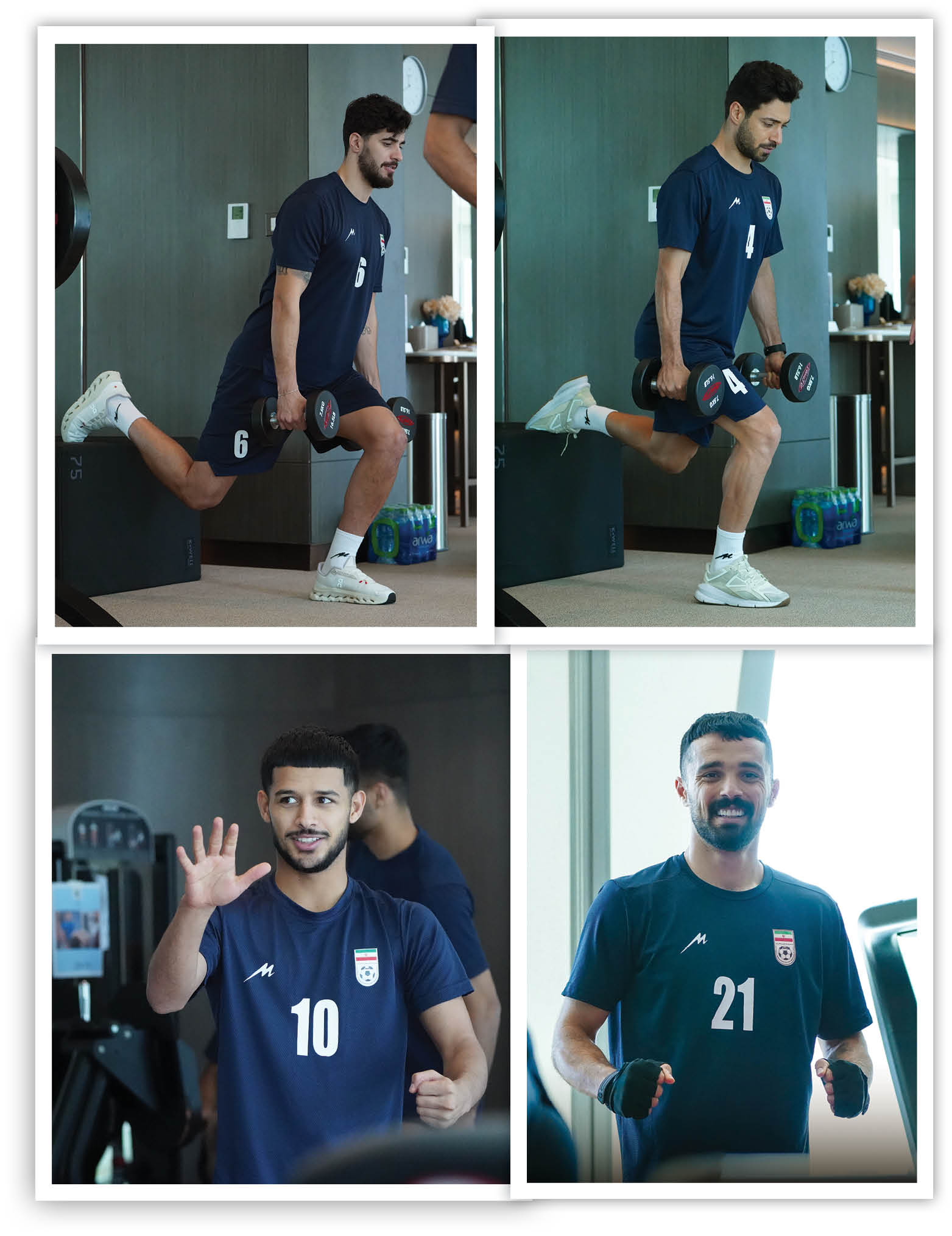 تصاویری از تمرینات بدنسازی دیروز صبح تیم‌ملی در امارات