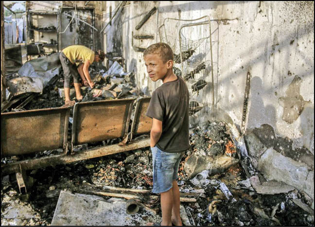 بمباران چادرهای آوارگان فلسطینی در بیمارستان