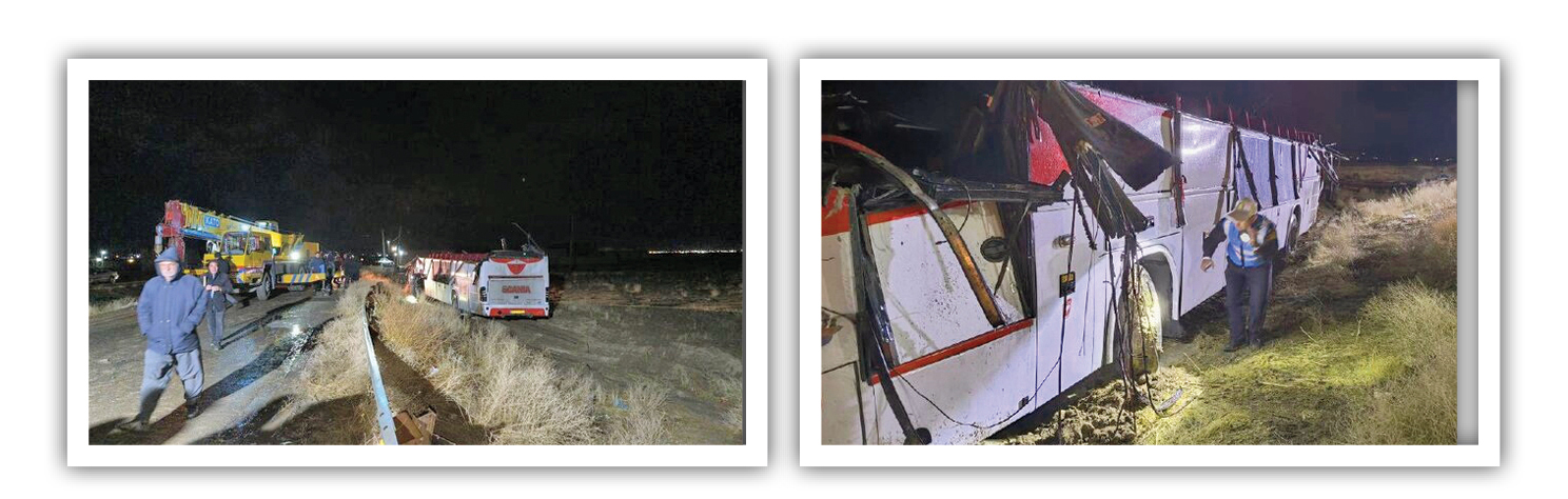 واژگونی مرگبار اتوبوس زائران در قروه