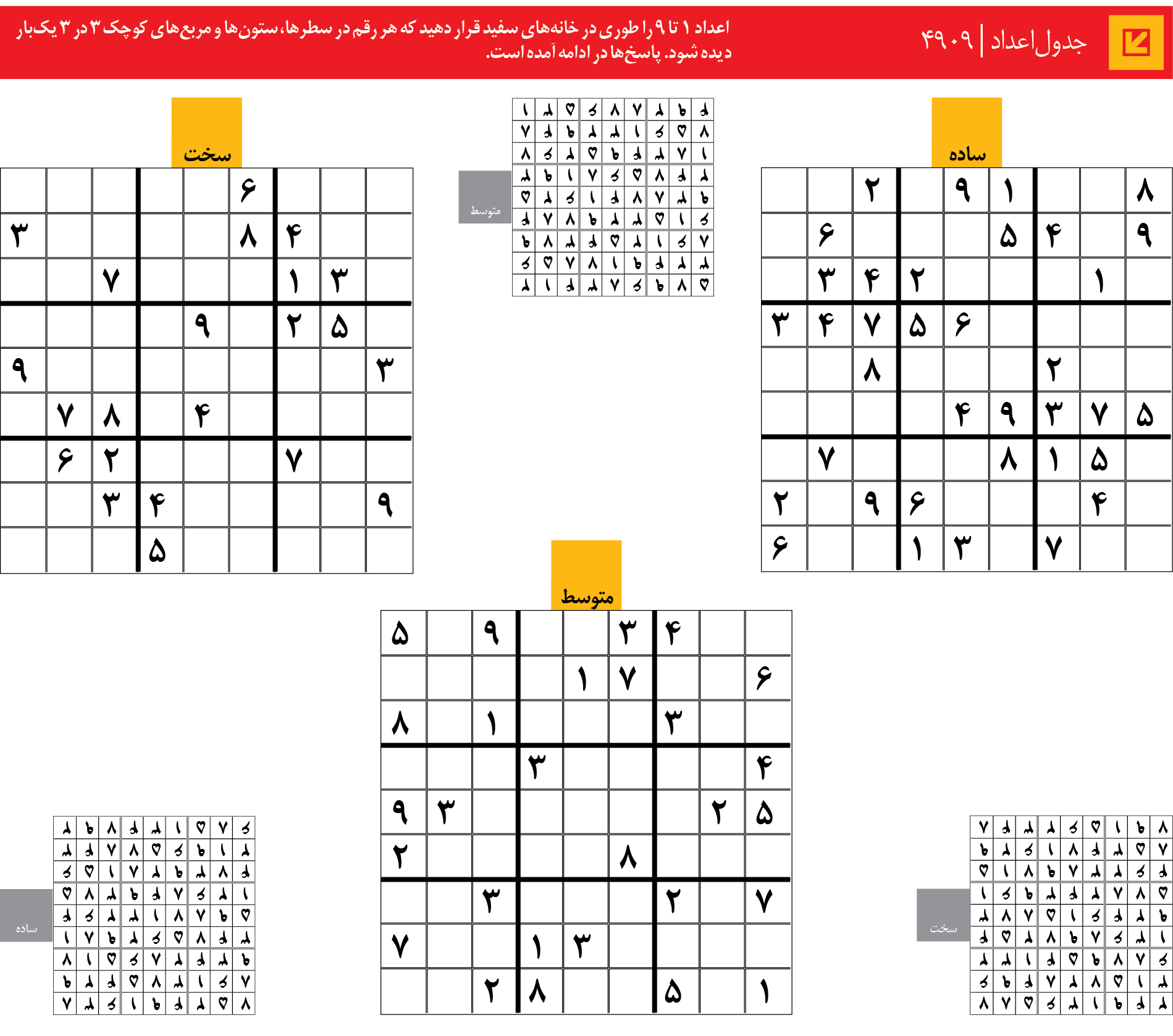 جدول‌اعداد | 4909