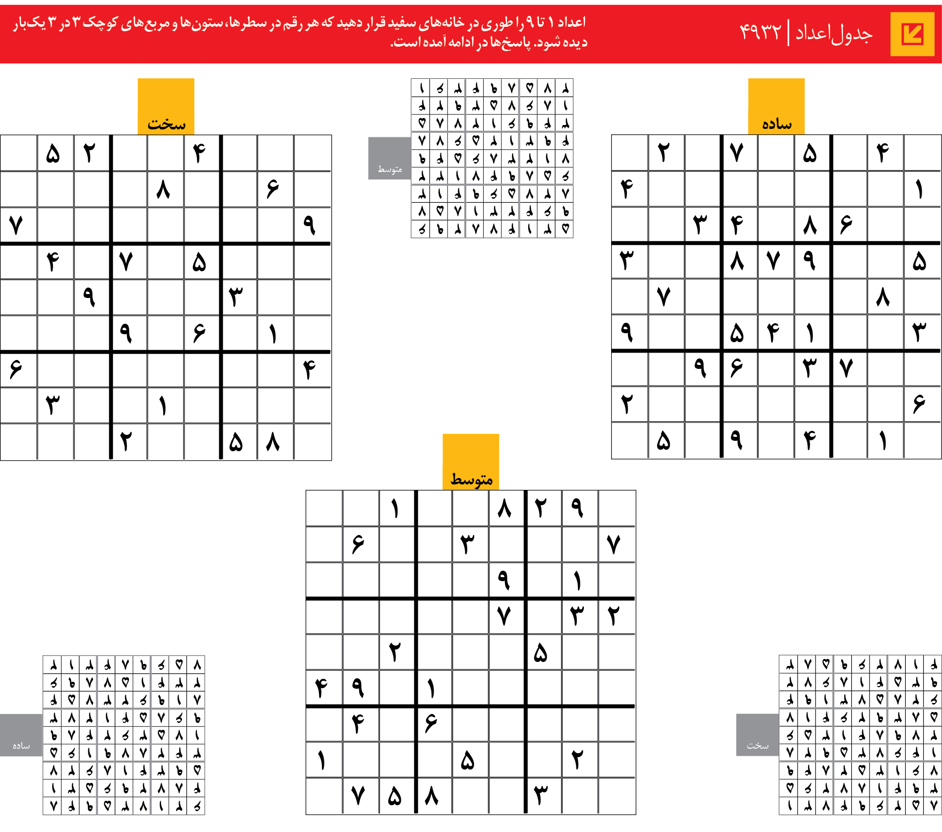 جدول‌اعداد | 4932