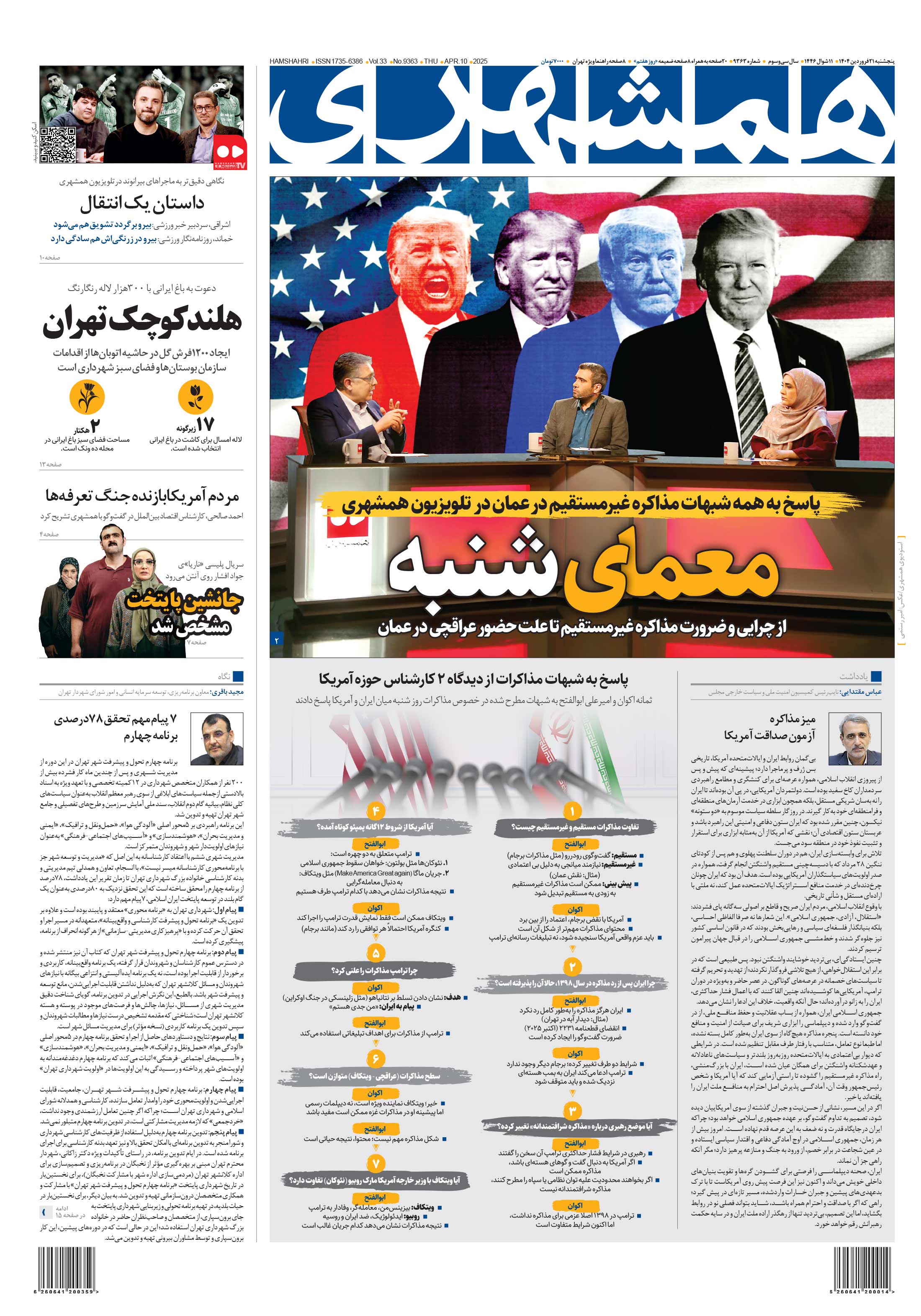 پنجشنبه 21 فروردین 1404