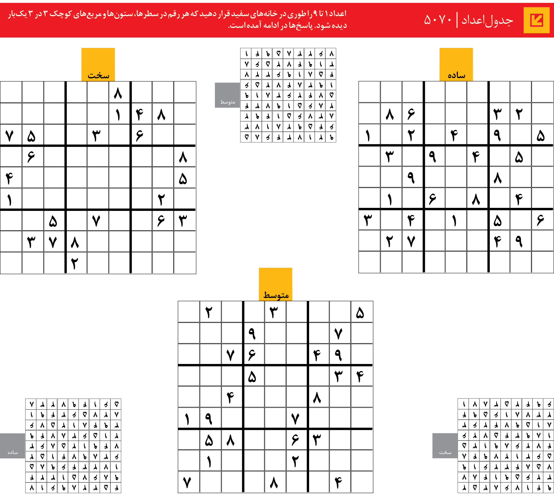 جدول‌اعداد | 5070